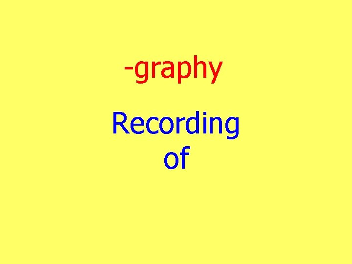 -graphy Recording of 