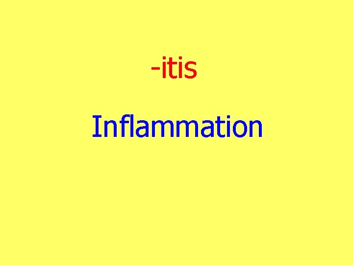 -itis Inflammation 