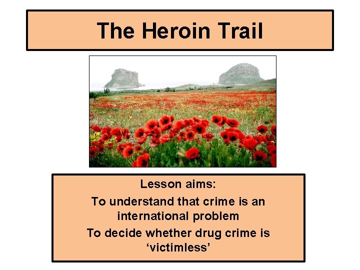 The Heroin Trail Lesson aims: To understand that crime is an international problem To