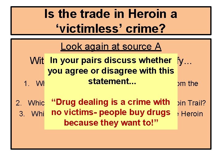 Is the trade in Heroin a ‘victimless’ crime? Look again at source A your