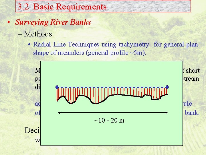 3. 2 Basic Requirements • Surveying River Banks – Methods • Radial Line Techniques