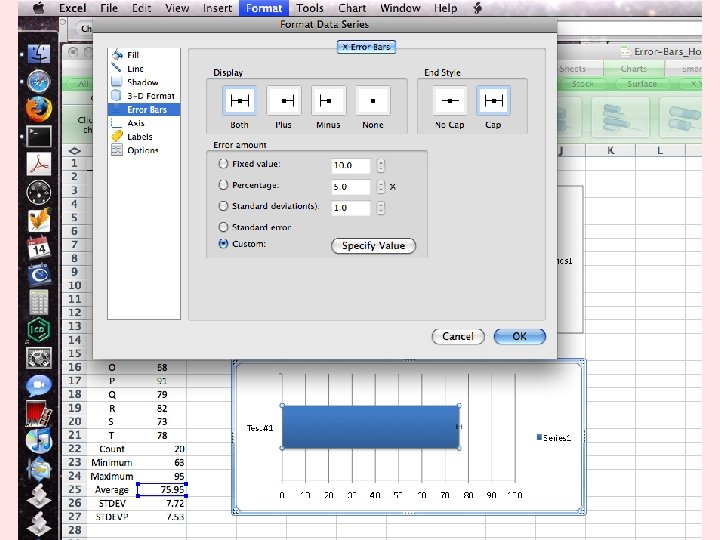 Average & Error Bars in Bar Graphs 