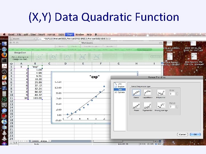 (X, Y) Data Quadratic Function 