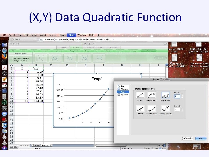 (X, Y) Data Quadratic Function (X, Y) Data Quadratic Function