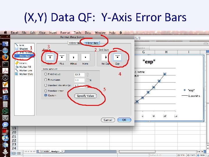 (X, Y) Data QF: Y-Axis Error Bars 1 3 2 4 5 