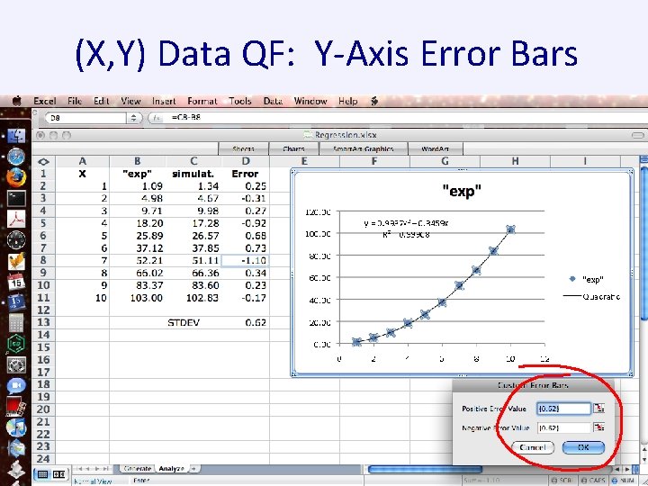 (X, Y) Data QF: Y-Axis Error Bars 