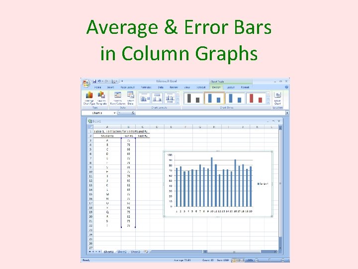 Average & Error Bars in Column Graphs 