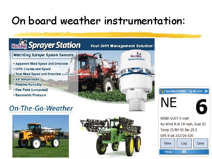 On board weather instrumentation: 