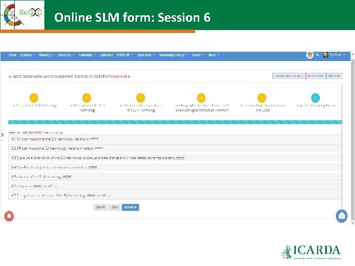 Online SLM form: Session 6 