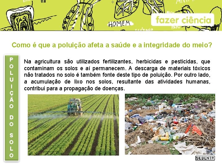 Como é que a poluição afeta a saúde e a integridade do meio? P