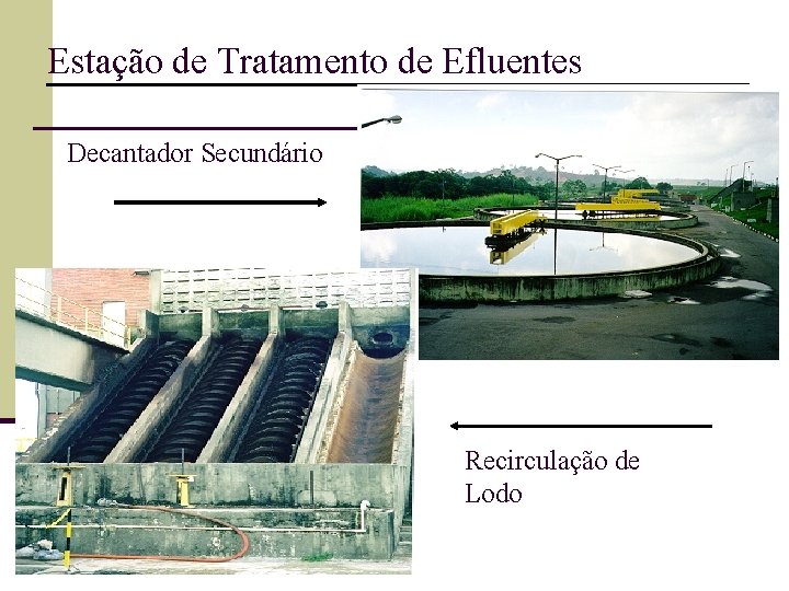 Estação de Tratamento de Efluentes Decantador Secundário Recirculação de Lodo 