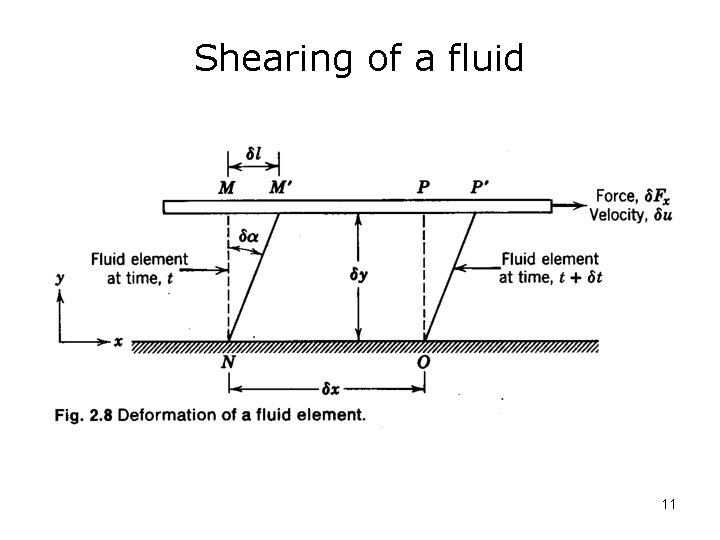 Shearing of a fluid 11 