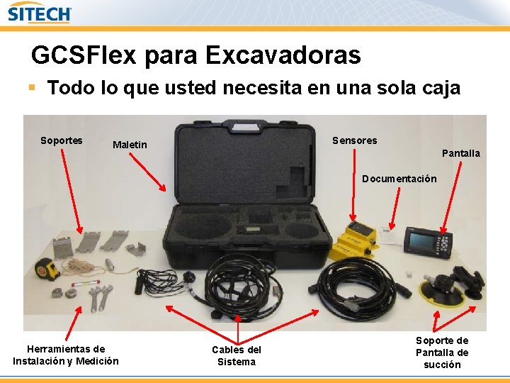 GCSFlex para Excavadoras § Todo lo que usted necesita en una sola caja Soportes