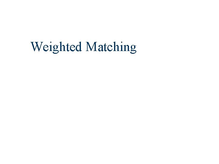 Weighted Matching 