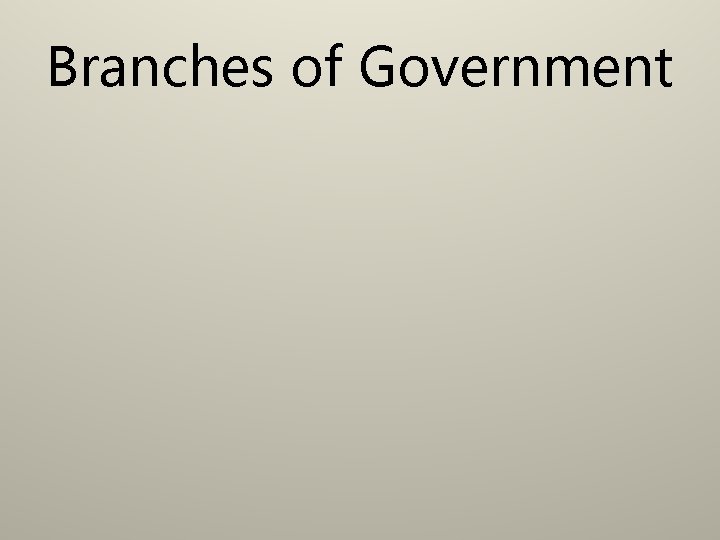 Branches of Government 