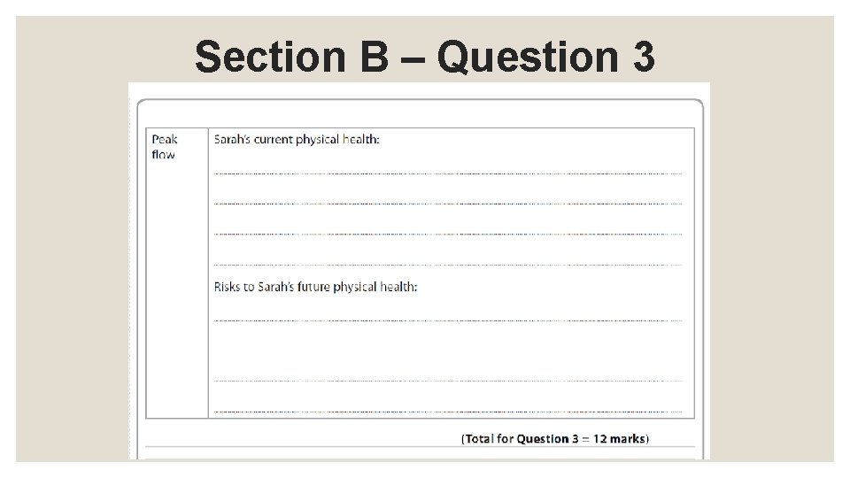 Section B – Question 3 