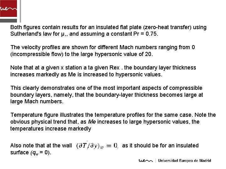 Both figures contain results for an insulated flat plate (zero-heat transfer) using Sutherland's law