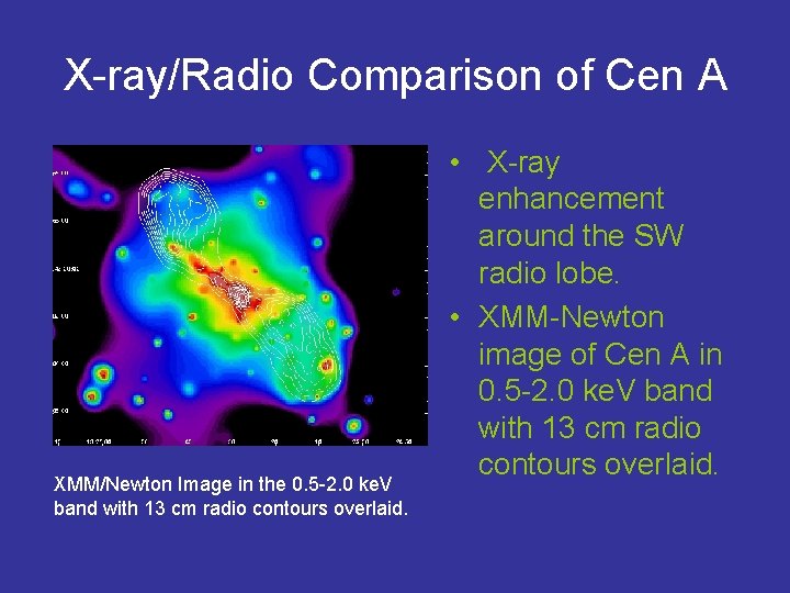 X-ray/Radio Comparison of Cen A XMM/Newton Image in the 0. 5 -2. 0 ke.