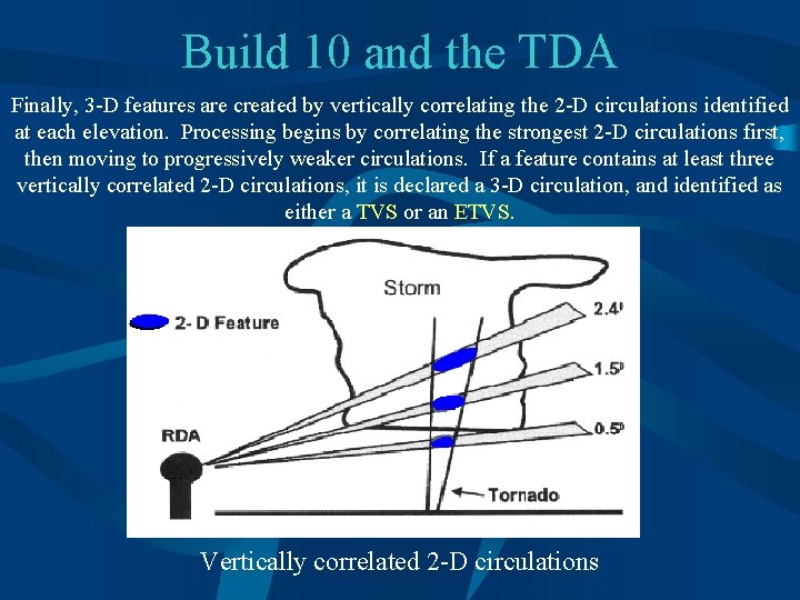 Build 10 and the TDA Finally, 3 -D features are created by vertically correlating