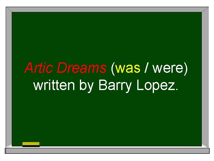 Artic Dreams (was / were) written by Barry Lopez. 