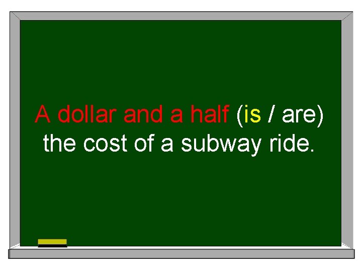 A dollar and a half (is / are) the cost of a subway ride.