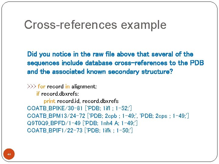 Cross-references example Did you notice in the raw file above that several of the