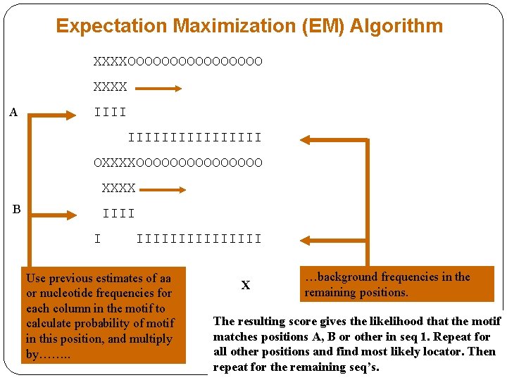 Expectation Maximization (EM) Algorithm XXXXOOOOOOOO XXXX A IIIIIIIIII OXXXXOOOOOOOO XXXX B IIII I IIIIIIII