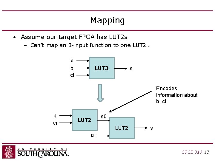 Mapping • Assume our target FPGA has LUT 2 s – Can’t map an Mapping • Assume our target FPGA has LUT 2 s – Can’t map an