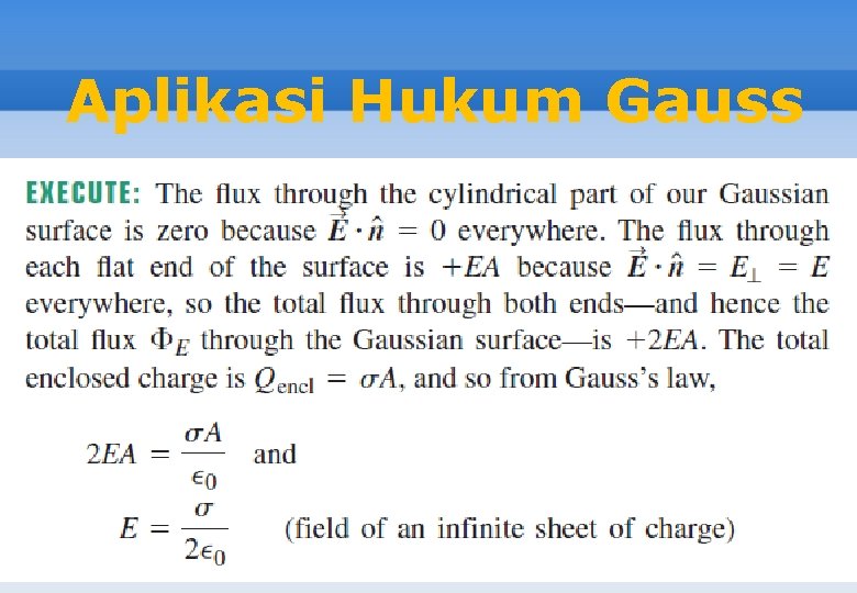 Aplikasi Hukum Gauss 