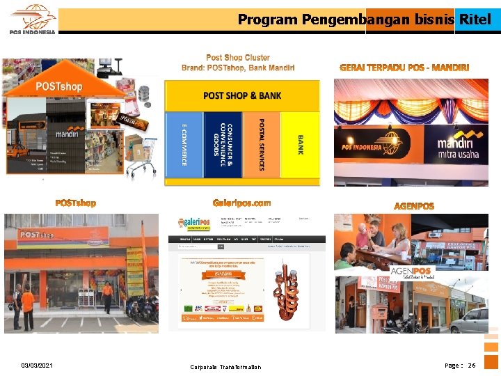Program Pengembangan bisnis Ritel 03/03/2021 Corporate Transformation Page : 26 