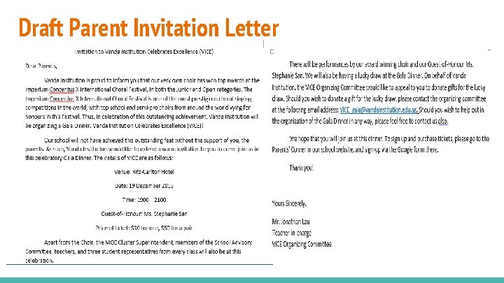 Draft Parent Invitation Letter 