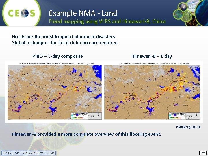 Example NMA - Land Flood mapping using VIIRS and Himawari-8, China Floods are the