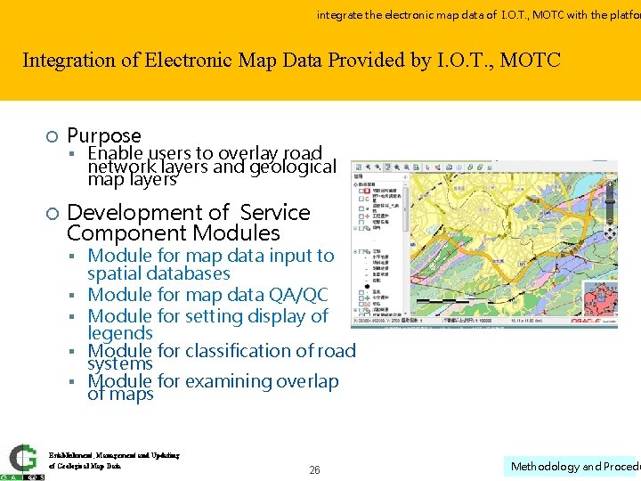 integrate the electronic map data of I. O. T. , MOTC with the platfor