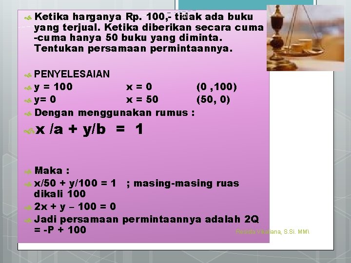  21 Ketika harganya Rp. 100, - tidak ada buku yang terjual. Ketika diberikan
