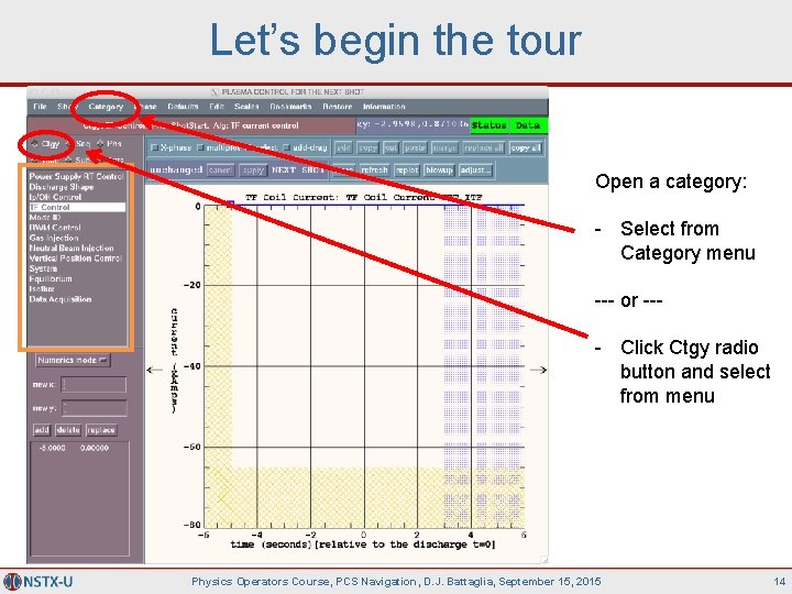 Let’s begin the tour Open a category: - Select from Category menu --- or