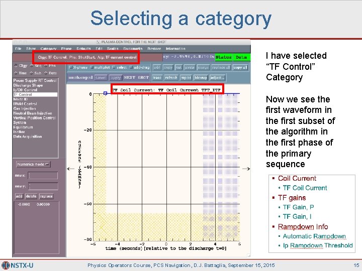 Selecting a category I have selected “TF Control” Category Now we see the first