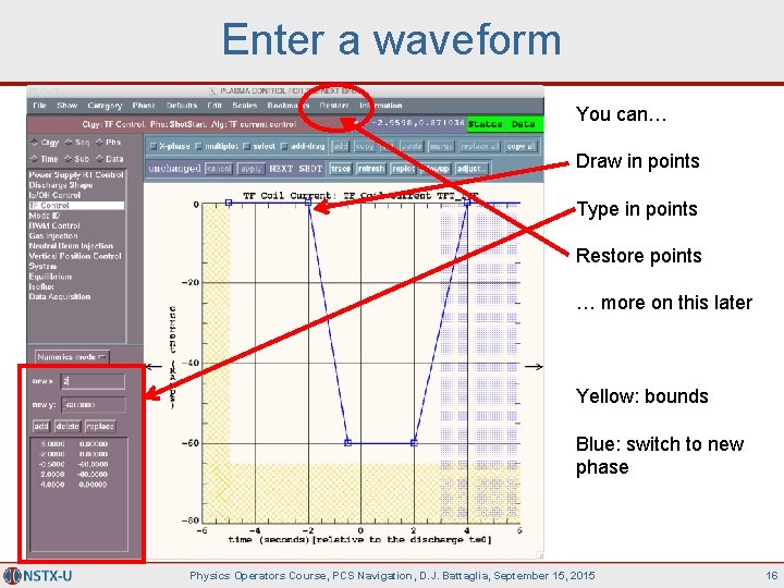 Enter a waveform You can… Draw in points Type in points Restore points …