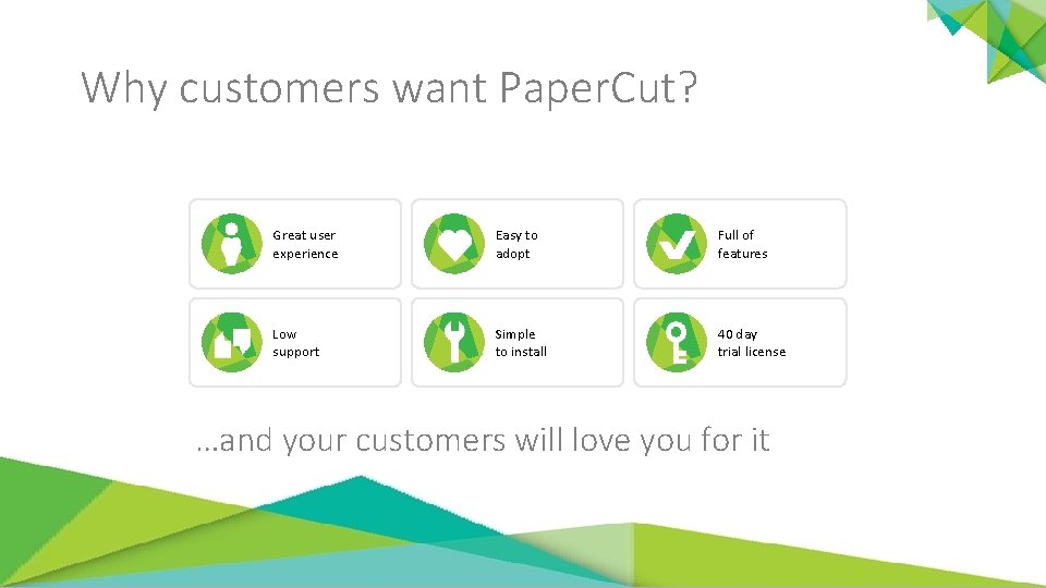 Why customers want Paper. Cut? Great user experience Easy to adopt Full of features