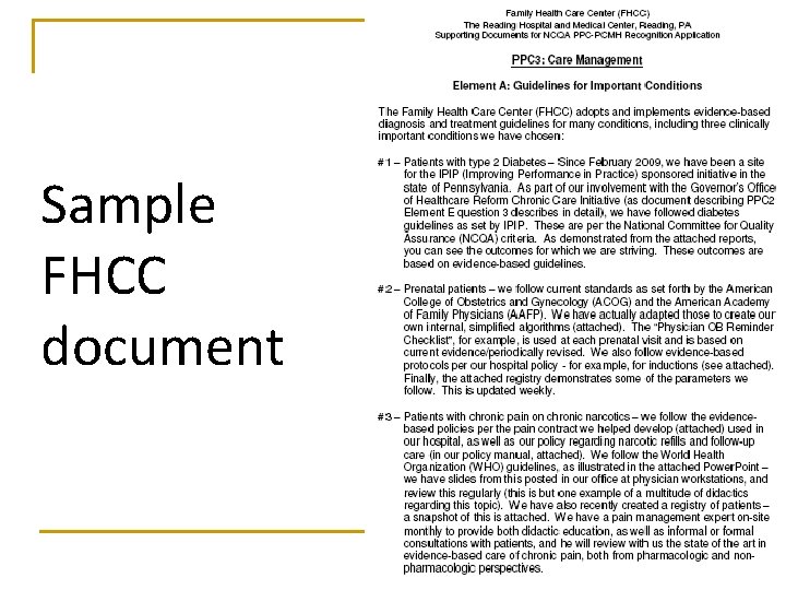 Sample FHCC document 
