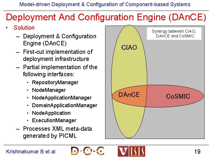 Model-driven Deployment & Configuration of Component-based Systems Deployment And Configuration Engine (DAn. CE) •