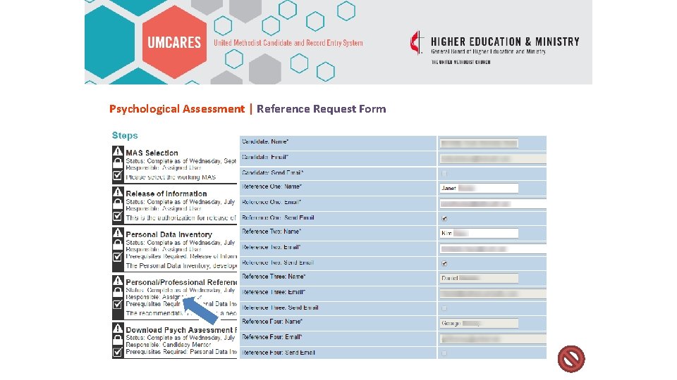 Psychological Assessment | Reference Request Form 