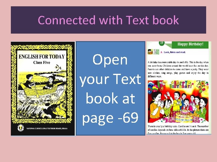 Connected with Text book Open your Text book at page -69 