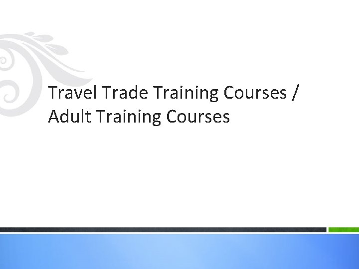 Travel Trade Training Courses / Adult Training Courses 