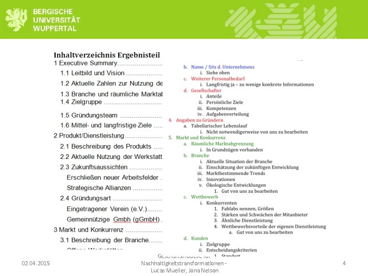 Wunsch der Utopia. Werkstadt • Doodle Umfrage über unsere Aufgabe durchgeführt Ø Businessplan Ø