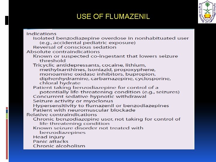 USE OF FLUMAZENIL 