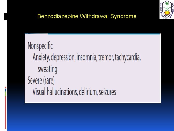 Benzodiazepine Withdrawal Syndrome 