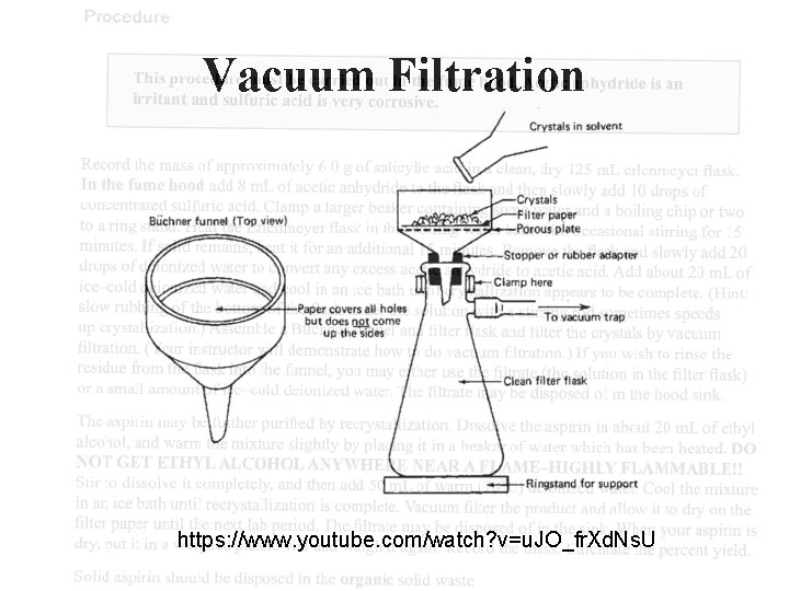 Vacuum Filtration https: //www. youtube. com/watch? v=u. JO_fr. Xd. Ns. U 