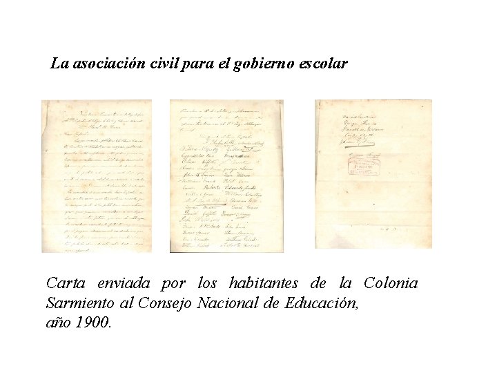 La asociación civil para el gobierno escolar Carta enviada por los habitantes de la