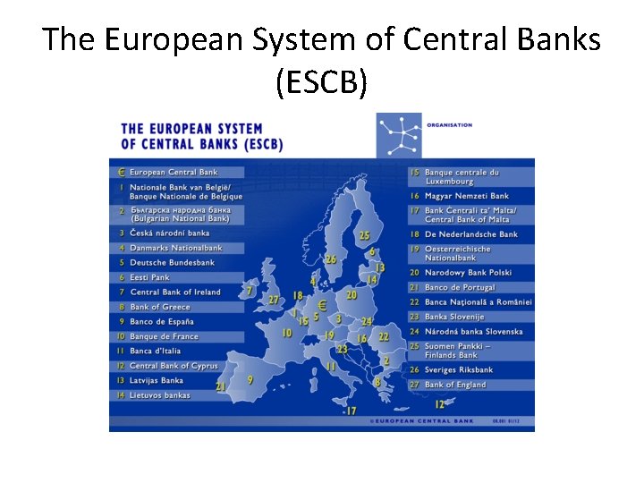 The European System of Central Banks (ESCB) 