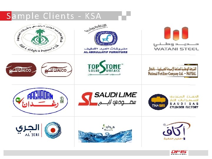 Sample Clients - KSA Office Information Systems 